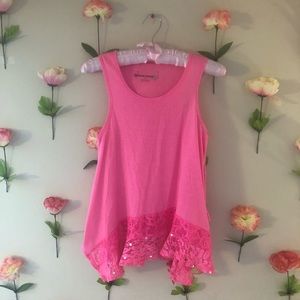 NWOT Pink Lace Tank